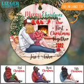 Our First Christmas Together Personalized Christmas Ornaments for Couple Gifts